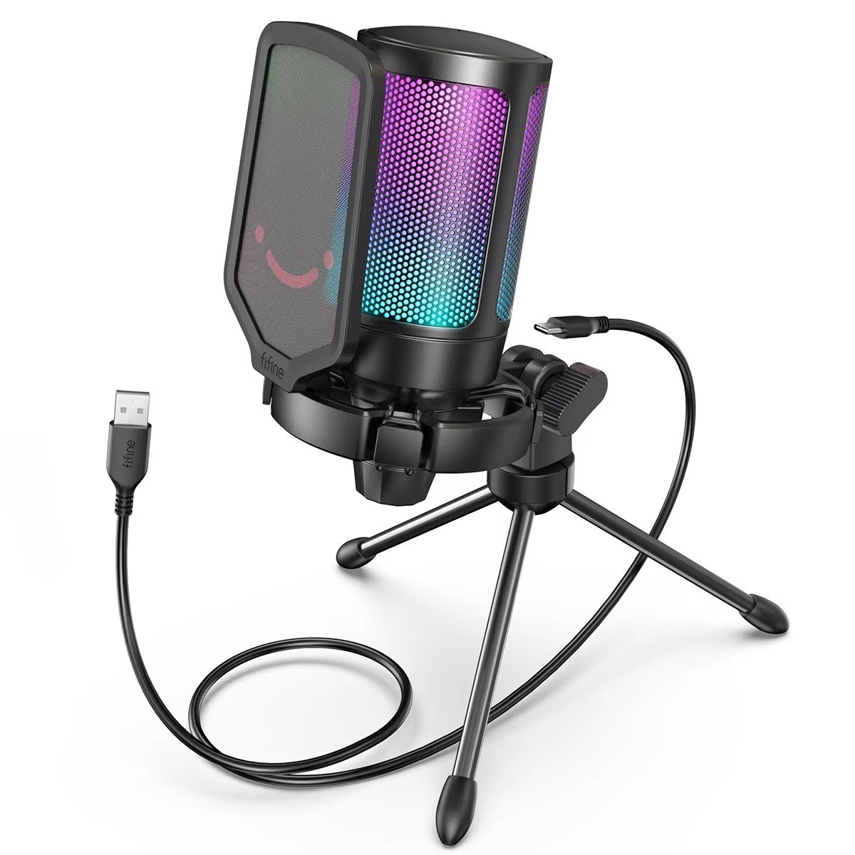FIFINE Ampligame USB Condenser Mic Gaming Streaming Shock Mount Pop Filter