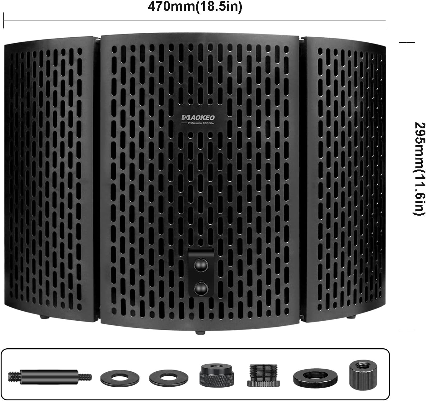 Aokeo Professional Microphone Isolation Shield Studio Recording for Condenser