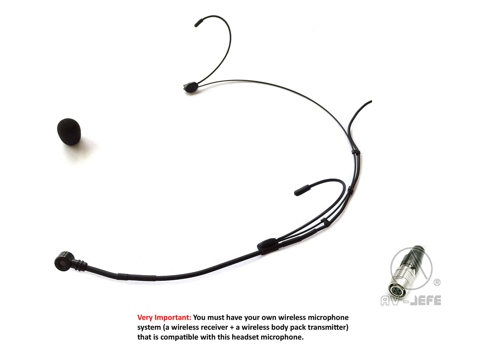 Ultra Lightweight Black Headset Mic for Audio-Technica Wireless ATW 1400 2000 AT