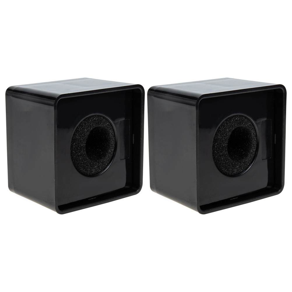 2Pcs ABS Microphone Logo Flags Black for Interview Use