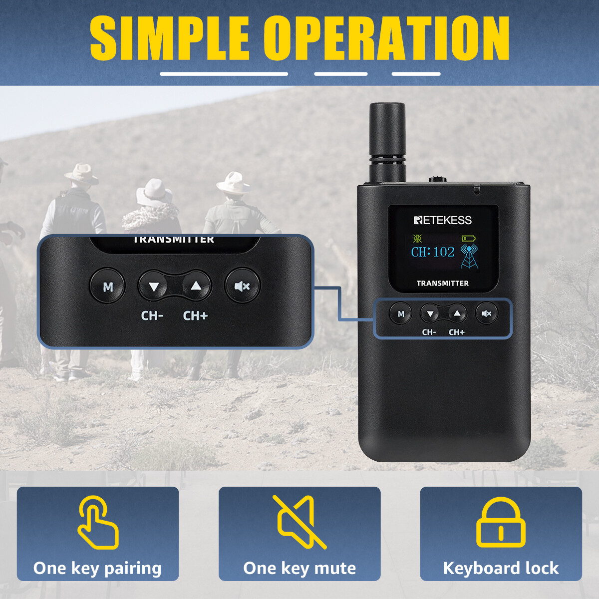 TT125 Tour Guide System Assisted Mic Transmitter 6 Receiver for Training Plant