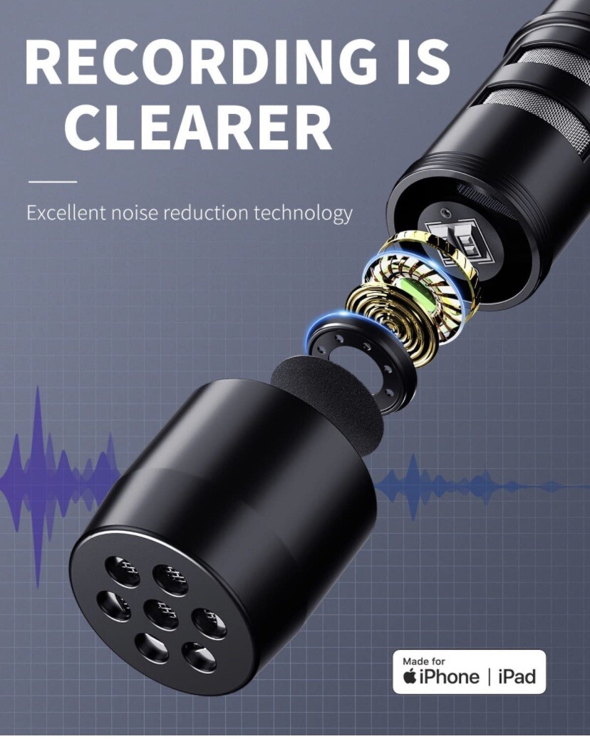 Omnidirectional Lightning Lavalier Lapel Clip-on Interview Microphone for iPhone