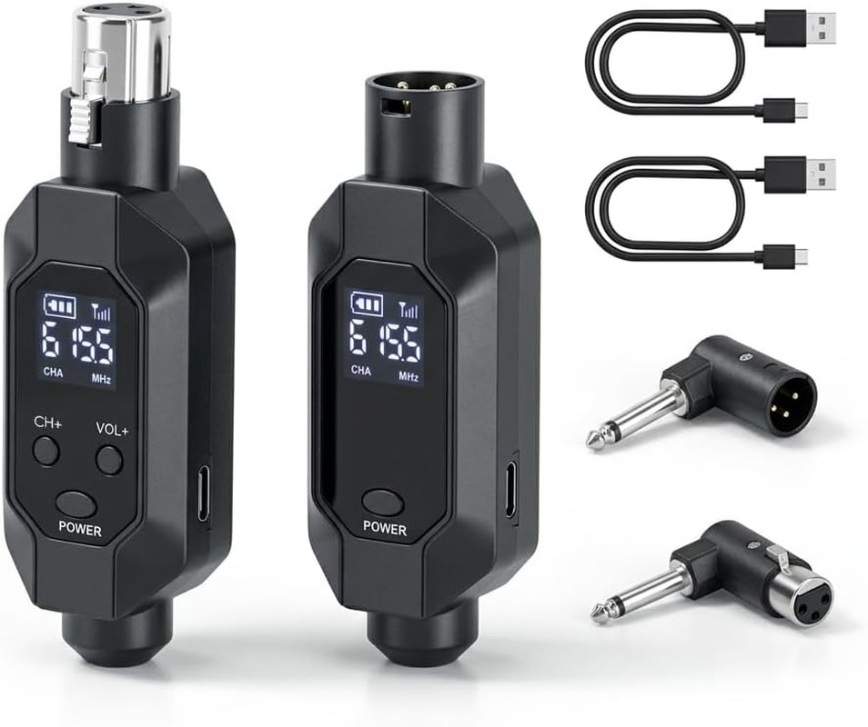 Wireless XLR Transmitter and Receiver, 500ft XLR Wireless Transmitter Receiver w