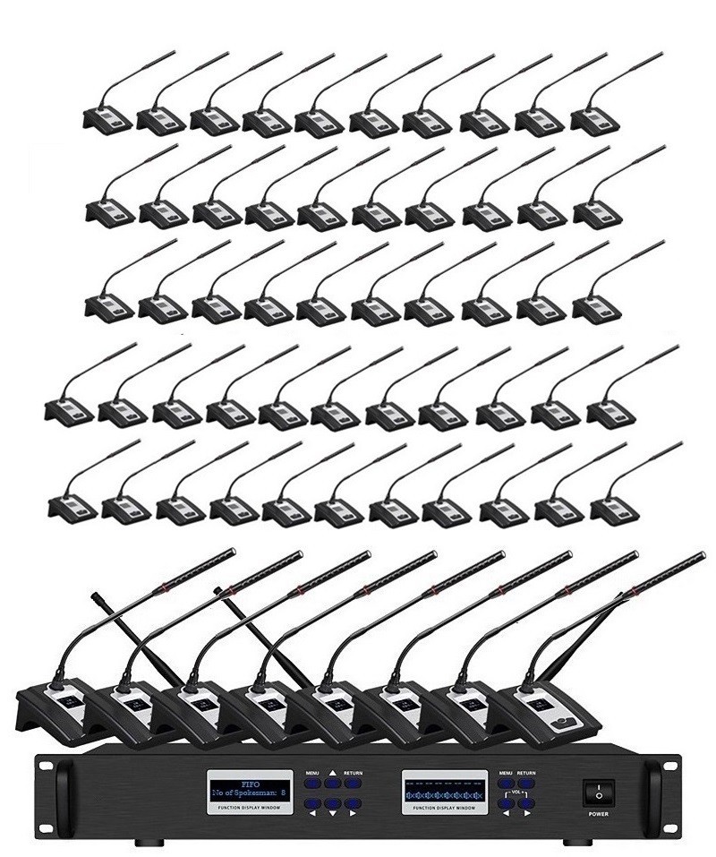Wireless Conference System Set Digital Discussion Syste 60 Gooseneck Room Mics