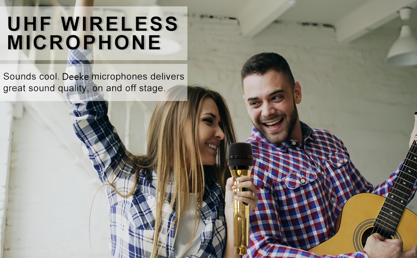 Wireless Microphone Only for Mic Input, UHF Rechargeable Handheld Multipurpos…