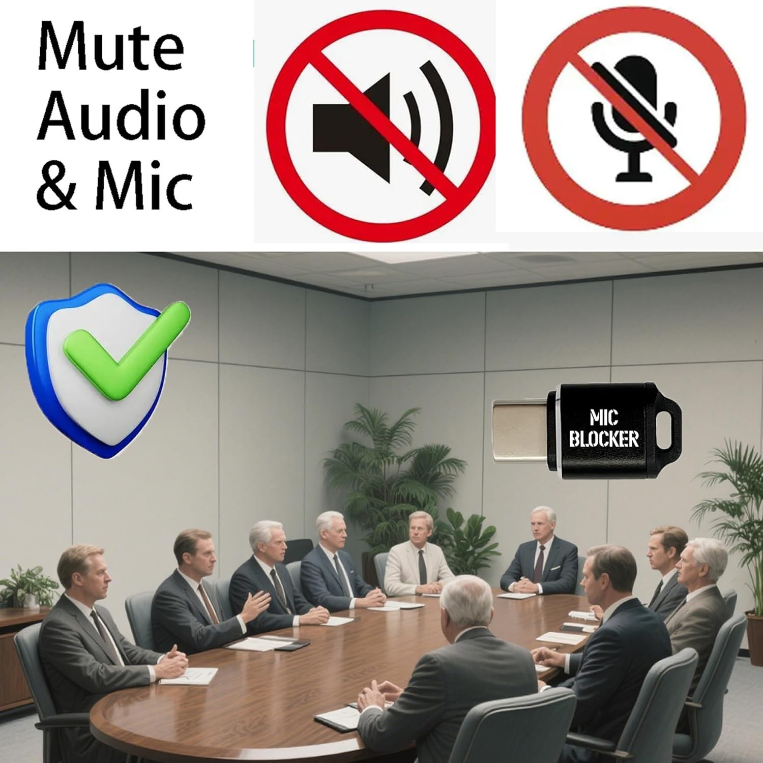 Compact Type-C Microphone Blocker Adapter for Meetings & Screen Recording 2 Pack