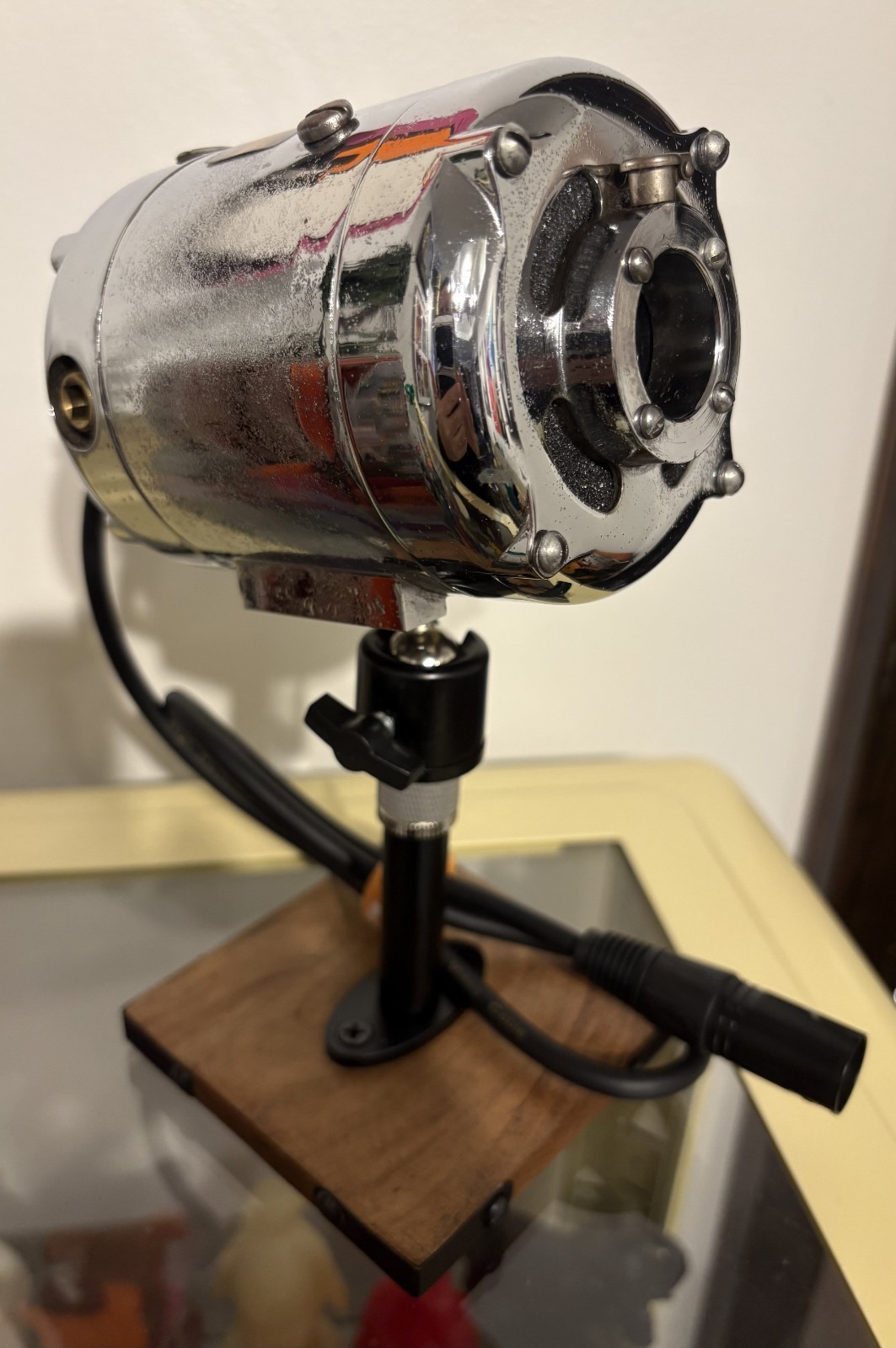 Custom Made One Of A Kind Dynamic Microphone W/ Stand…Unique…Works..PLZ READ