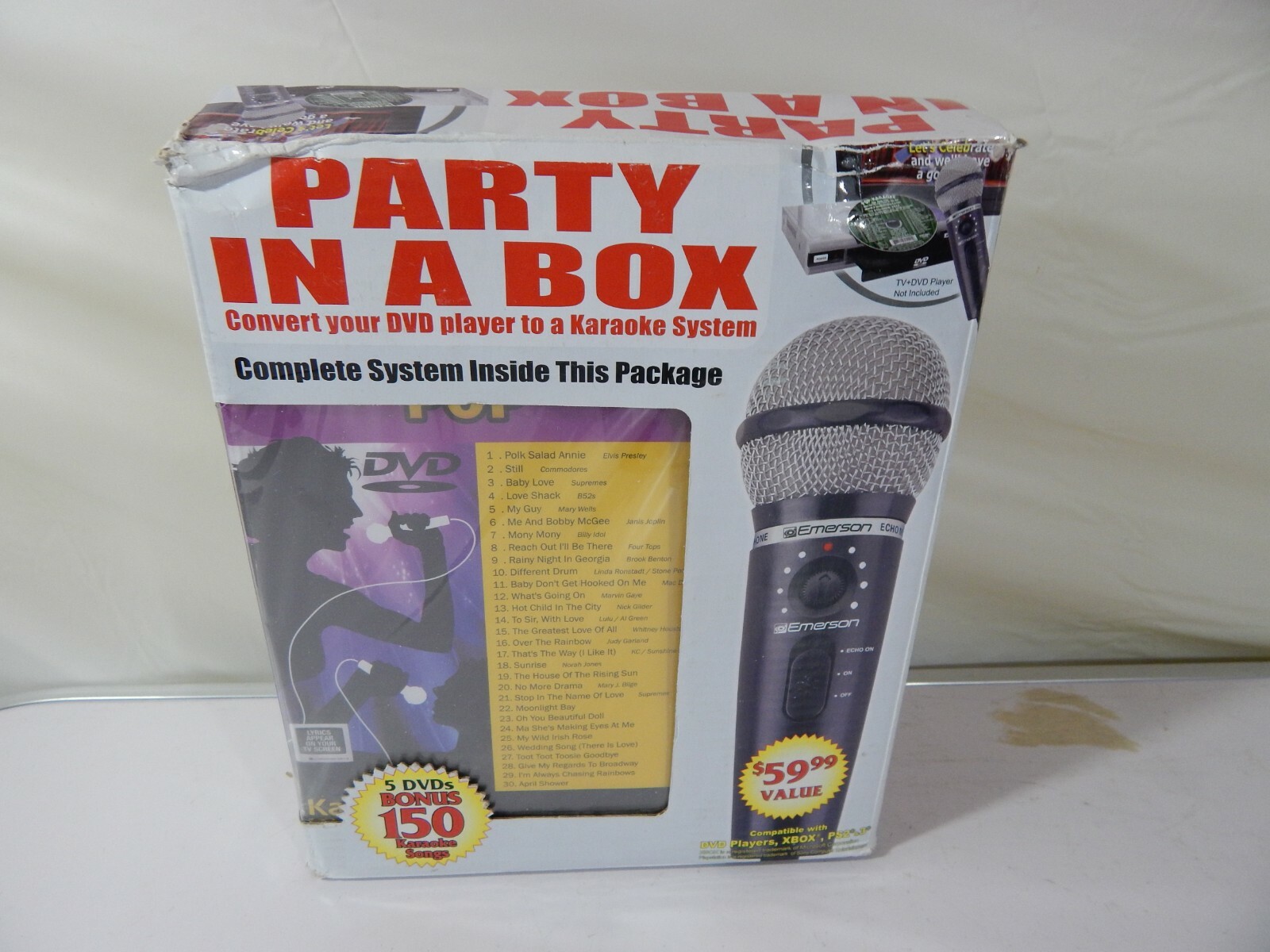 PARTY IN A BOX Karaoke System Compatible with DVD Players and Gaming Systems