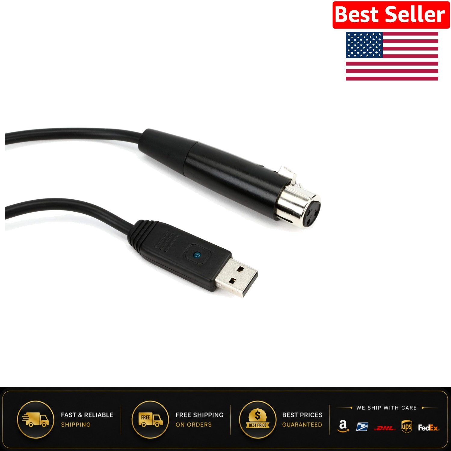 Versatile 5m USB Interface Cable for XLR Microphones – Ideal for Podcasts