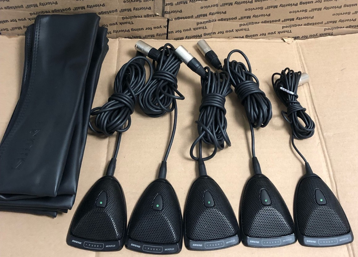 (LOT OF 5) Shure Microflex MX392/C Condenser Microphone 6 pin Connector