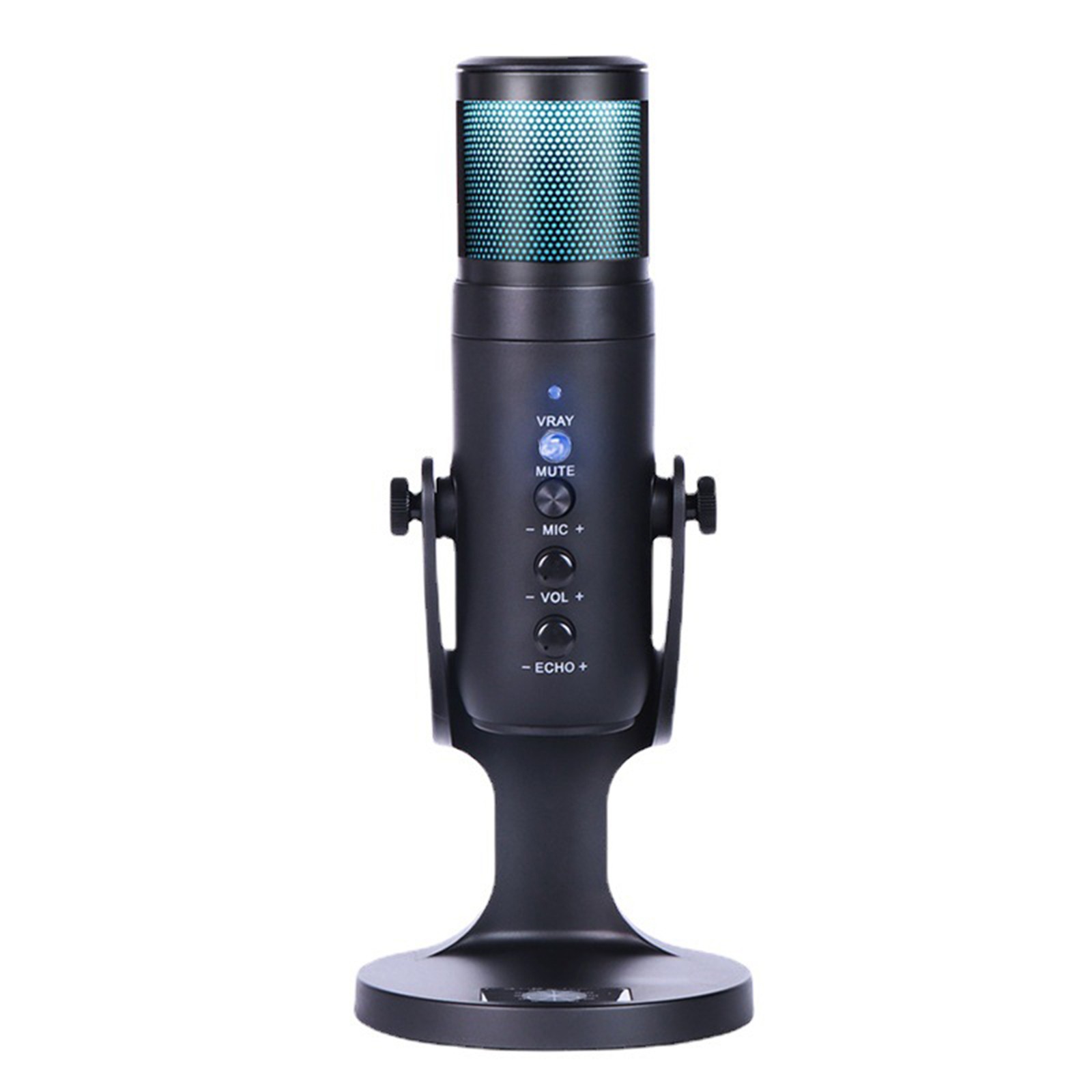 USB Condenser Microphone Tabletop Desktop RGB Microphone With Stand TRBD