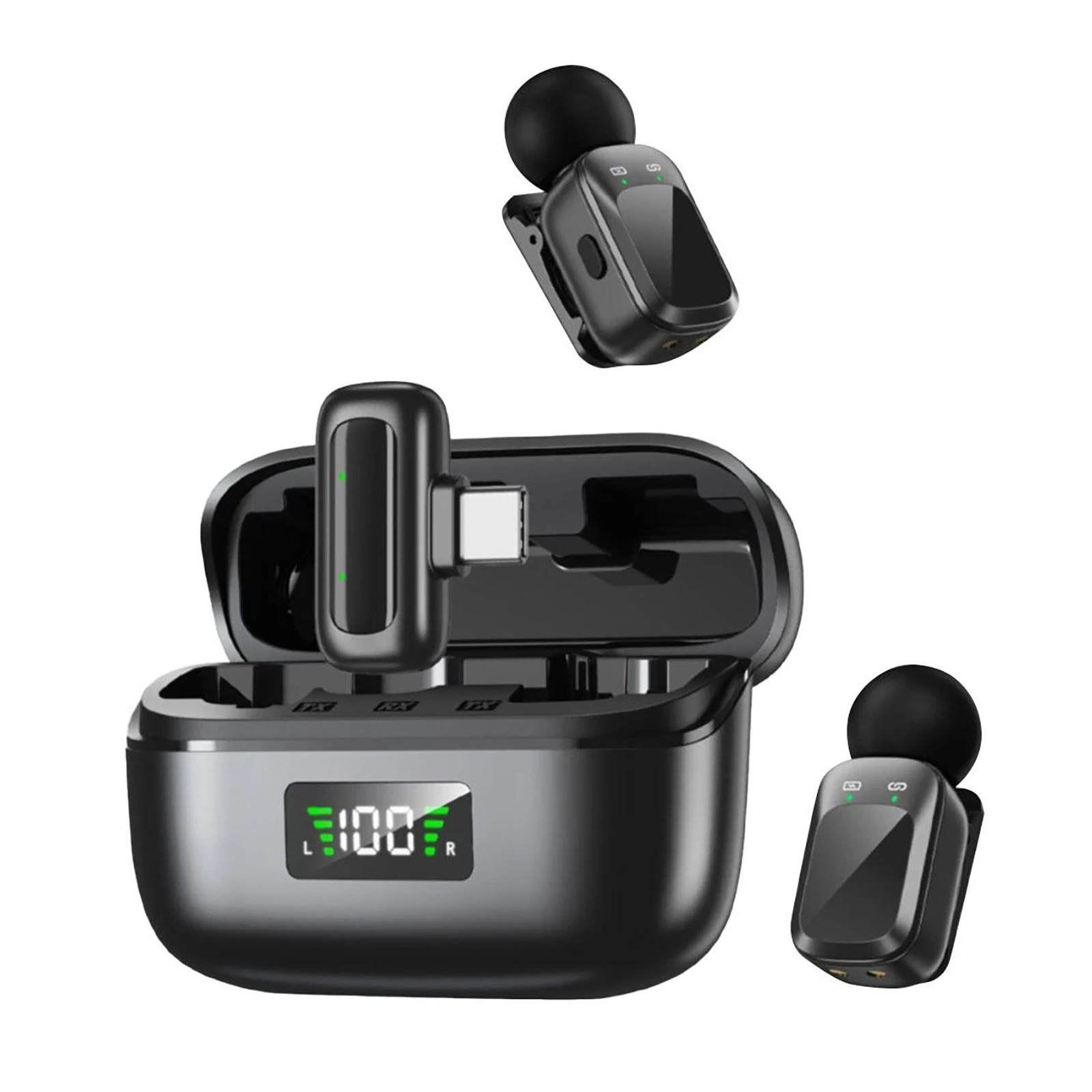 2.4G Wireless Lavalier Microphone for Type-C Phone Tablet Laptop Video Recording