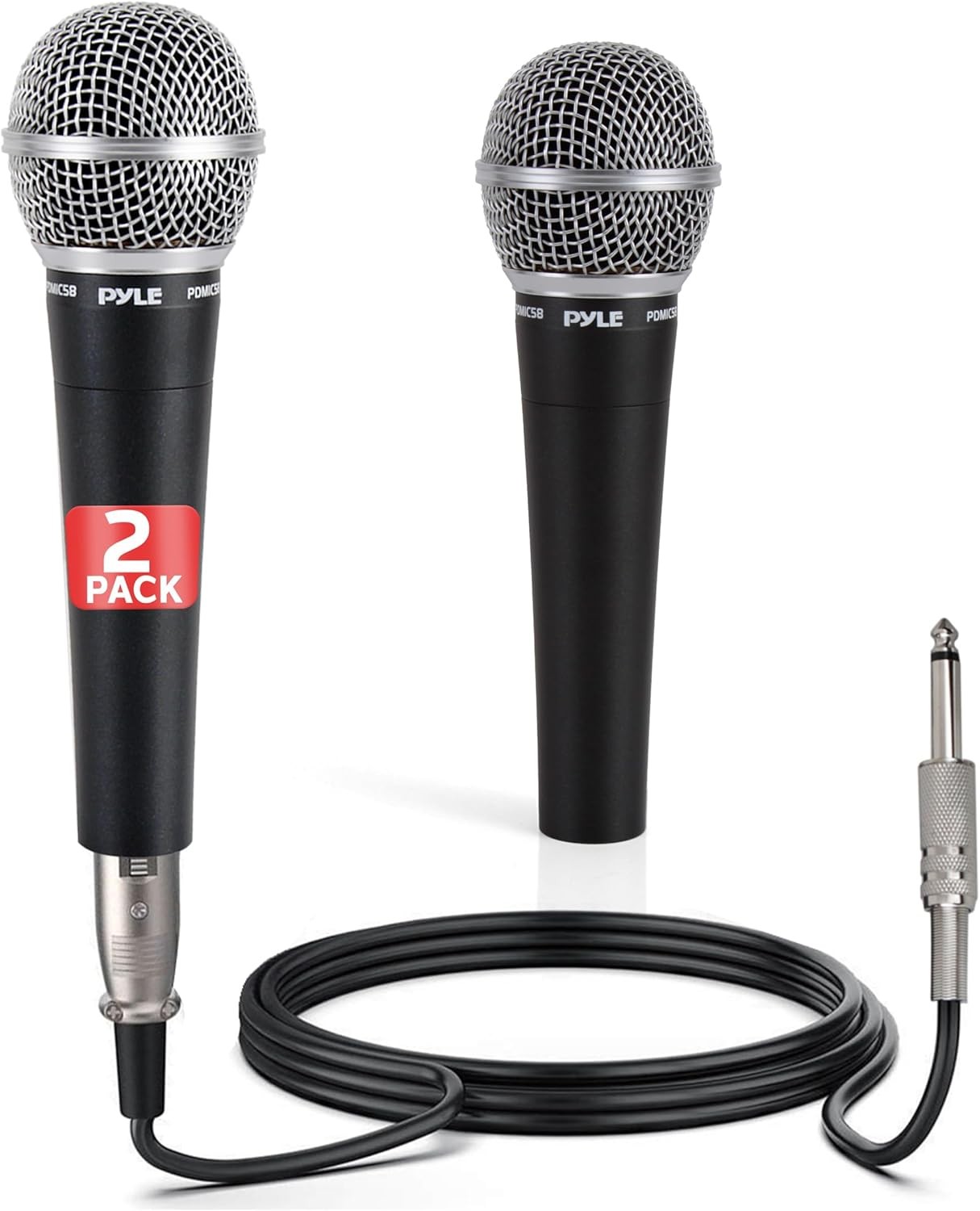 Pyle Professional Dynamic Microphone 2-Pack Unidirectional Handheld Mic