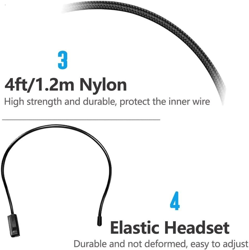 2 Pcs Flexible Wired Headset Microphone 35mm Jack for Singing Teaching Speaking