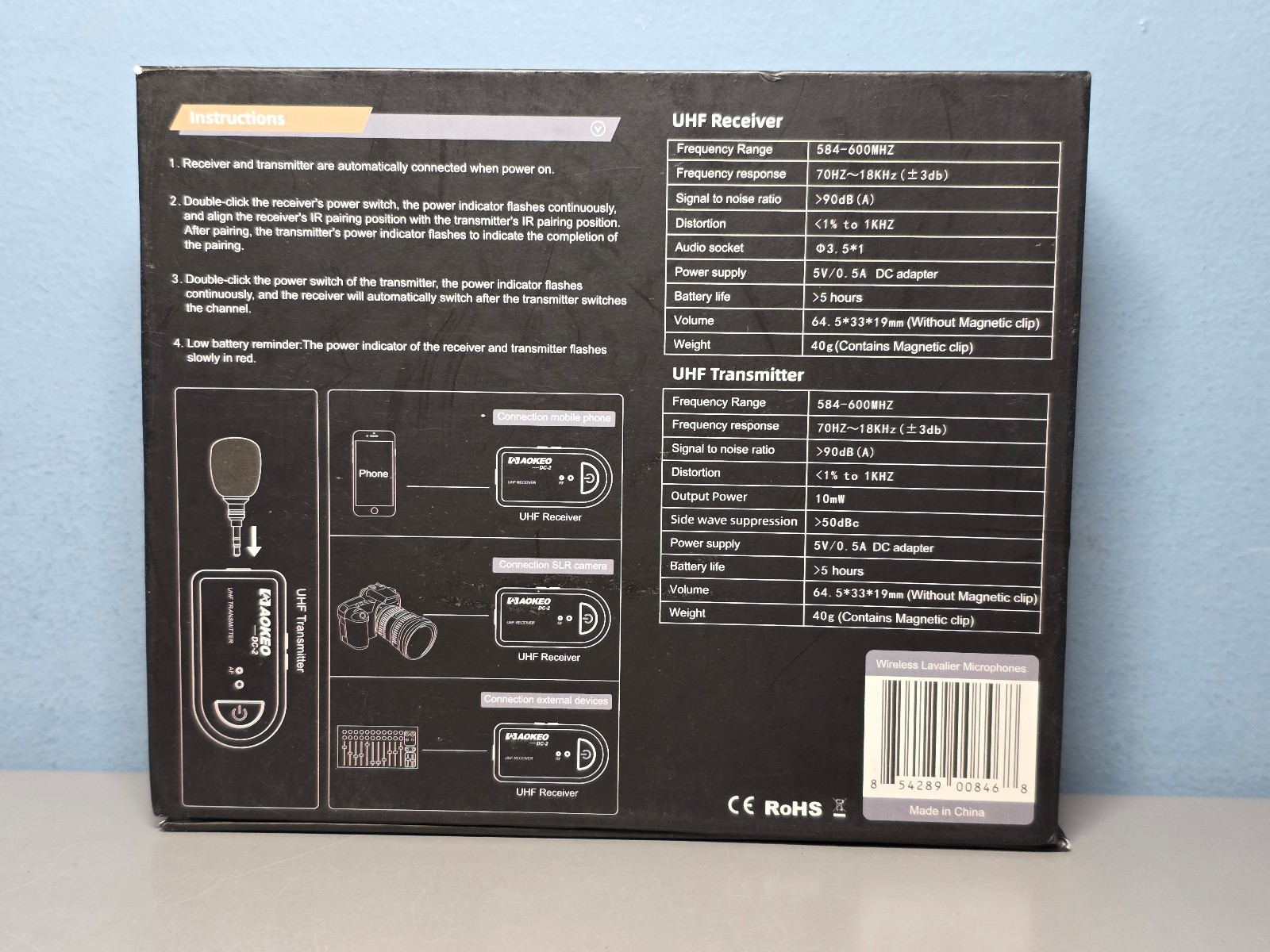 Aokeo Audio Microphone Professional Lavalier Audio Recording Equipment -READ AD-