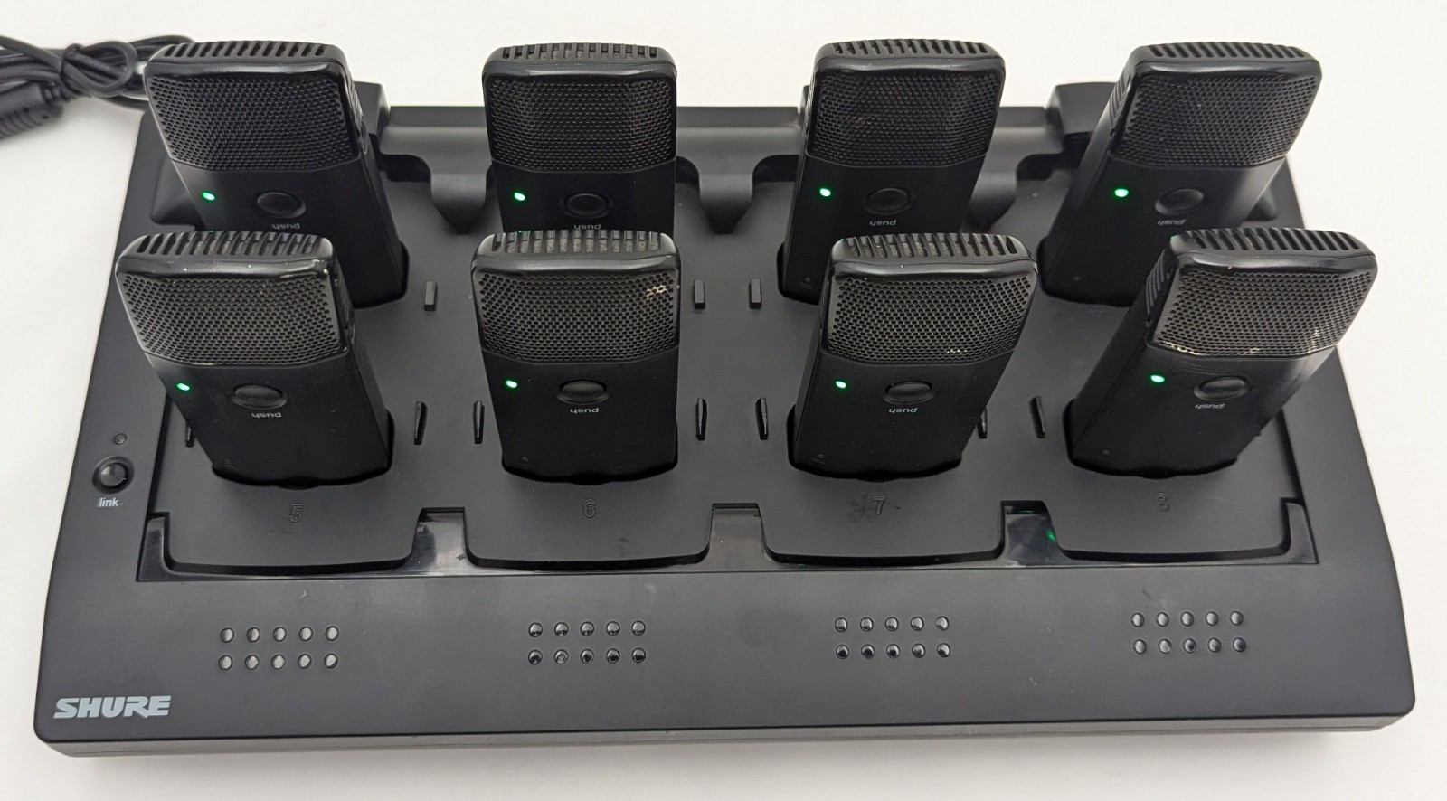 Shure MXWNCS8 8-Port Network Station Dock + 8x MXW6/C Z10 Wireless Transmitters