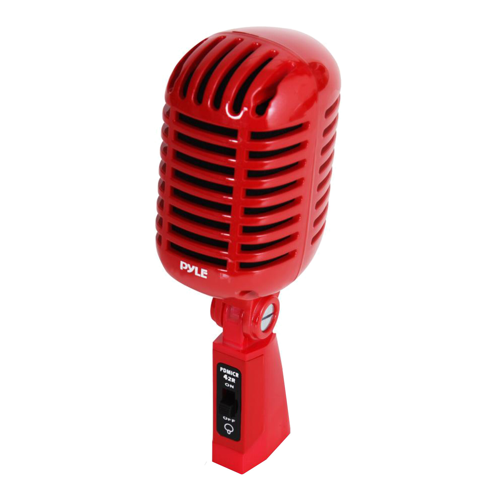 Classic Retro Vintage Style Dynamic Vocal Microphone with 16ft XLR Cable (Red)