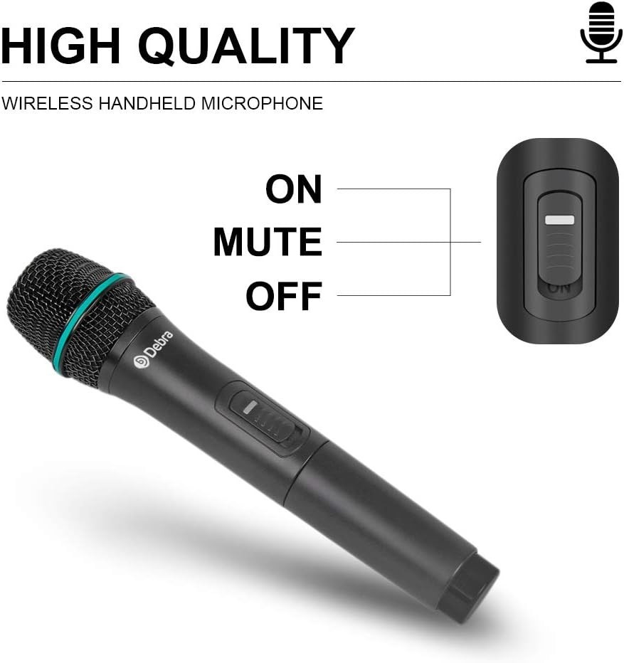 D Debra Audio AU400 Pro UHF 4 Channel Wireless Microphone System with Cordless