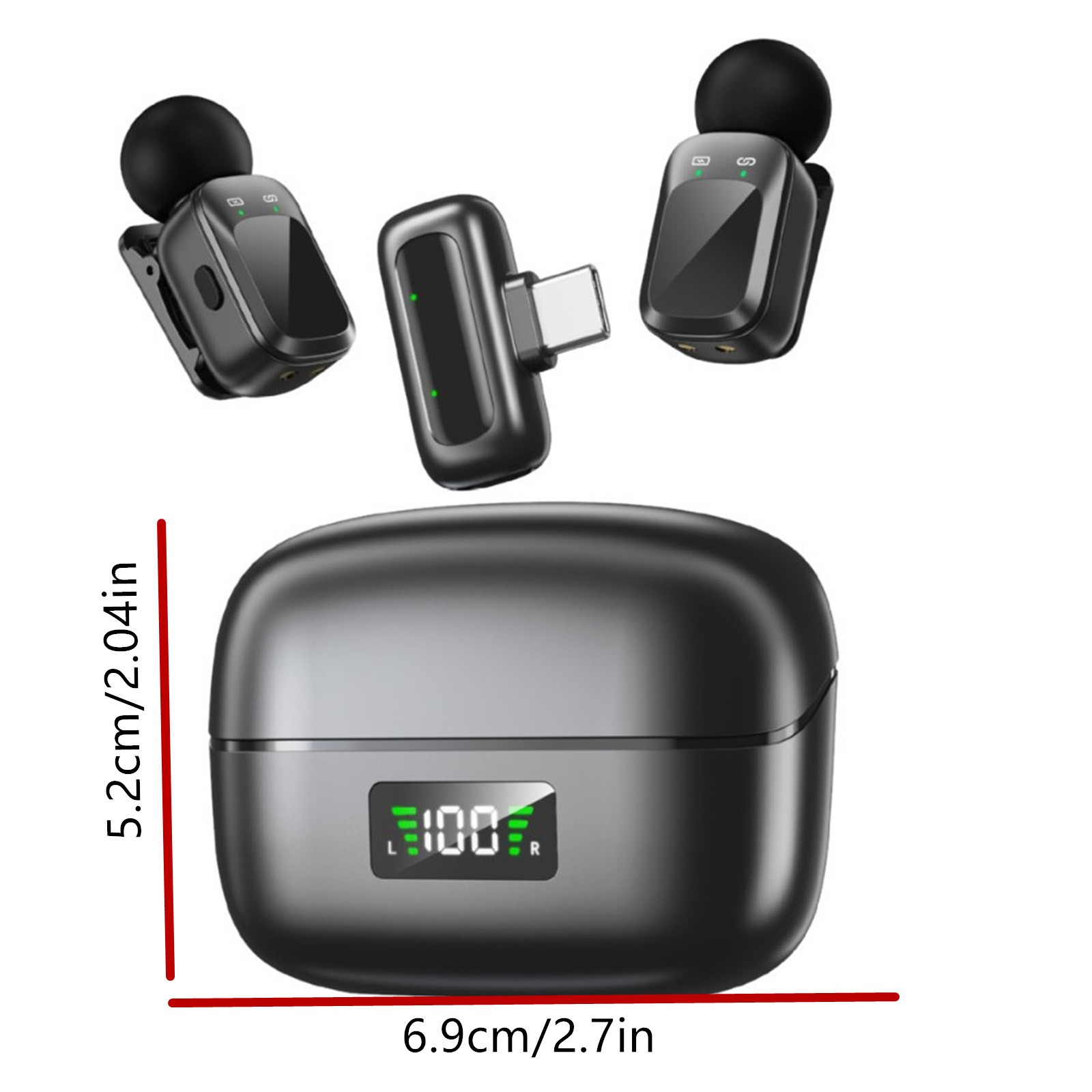 2.4G Wireless Microphone for Type-C Phone Tablet Laptop Video Recording Vlog