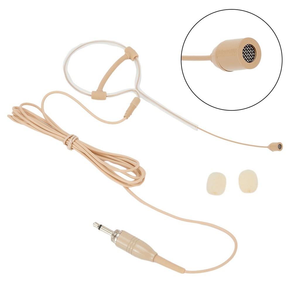 Beige Single Earhook Headset Mic Headworn Microphone 3.5mm 3 Pin 4 Pin XLR New