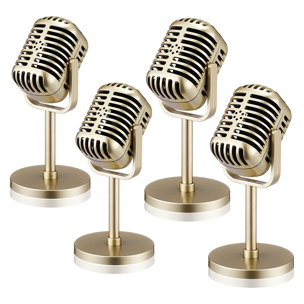 1Set Retro Microphone Props Model Vintage Microphone Antique Microphone Toy6801