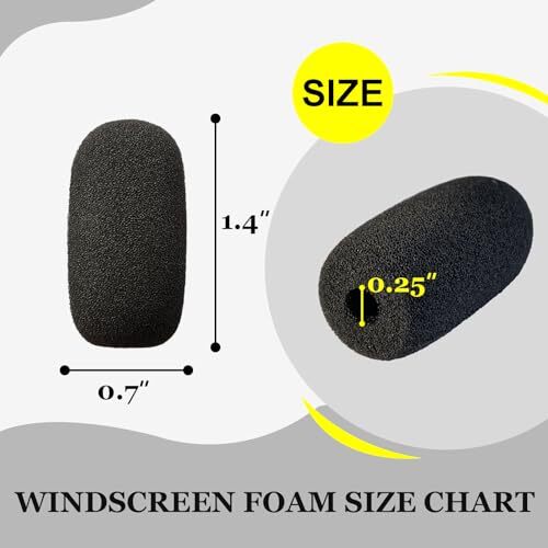 10 Pack Foam Windscreen for Headset Microphone – Sponge 1.4 x 0.7 x 0.25inch