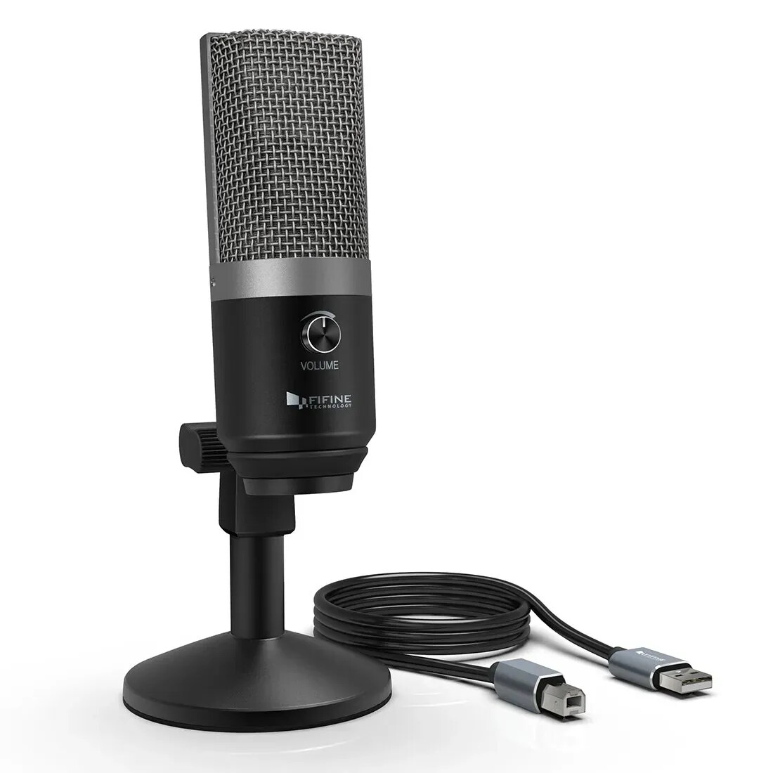 FIFINE USB Microphone Condenser AB Type Adjustable Stand Headphone Jack New