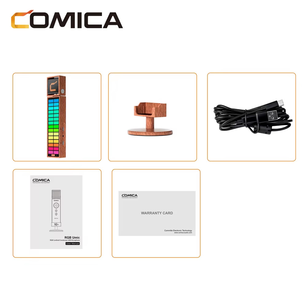 RGB Umic Cardioid Condenser USB Microphone for PC Laptop Smartphone Xbox PS4/5,