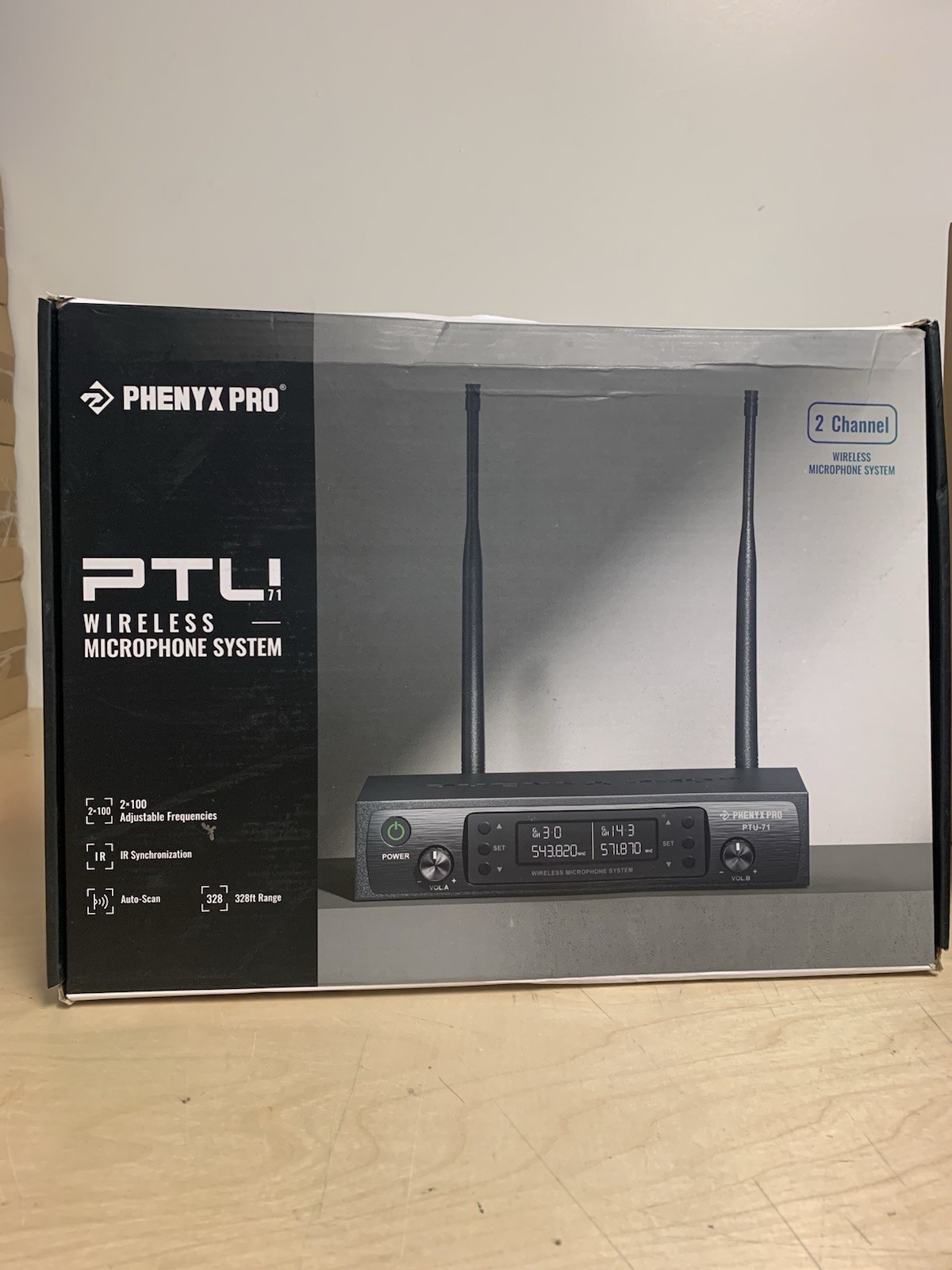 Phenyx Pro PTU-71 2B UHF Dual-Channel Wireless Headset Microphone System USED