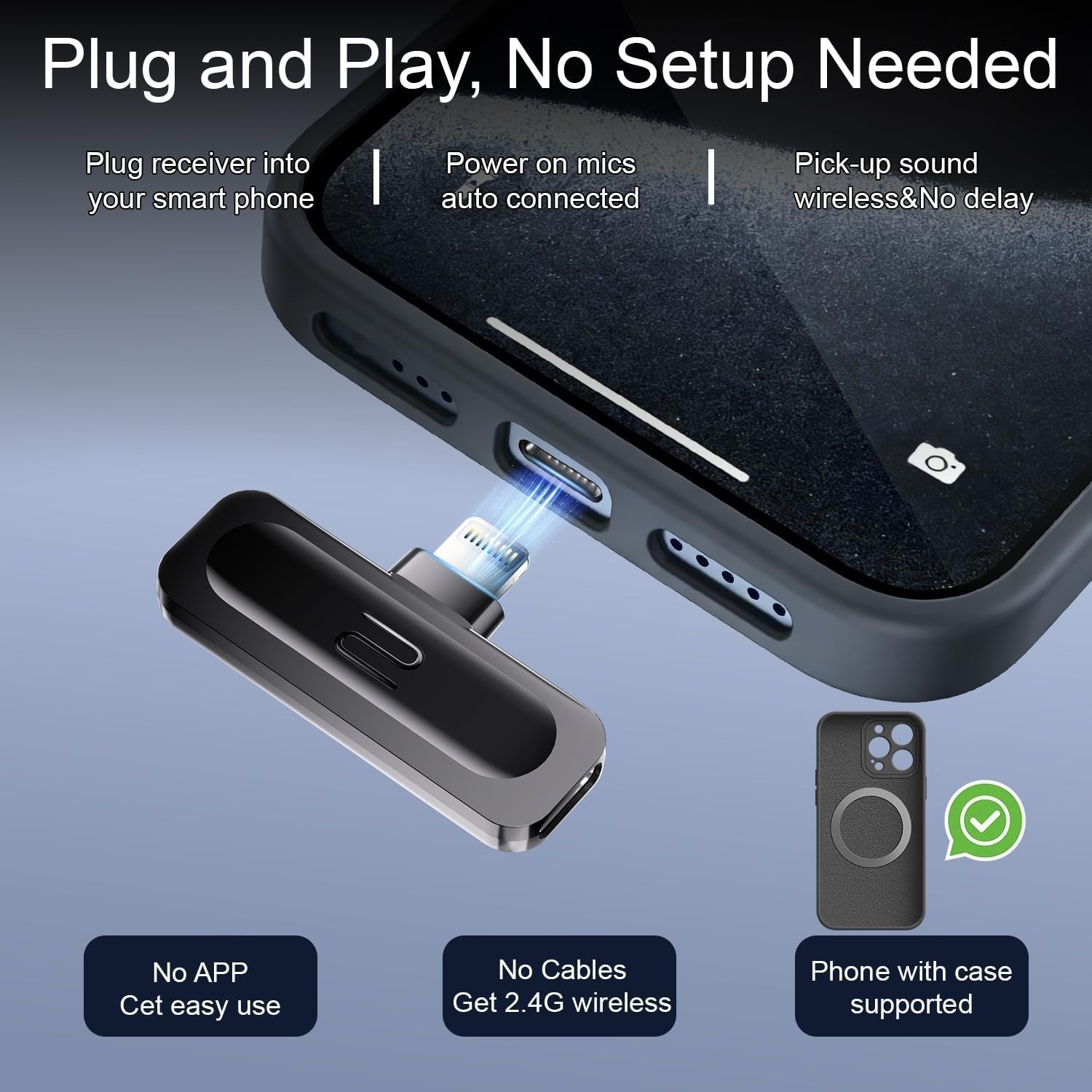 Mini Lavalier Microphone Set with Long Battery Life for Vlogging and Interviews