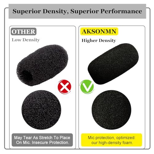 10 Pack Foam Windscreen for Headset Microphone – Sponge 1.4 x 0.7 x 0.25inch