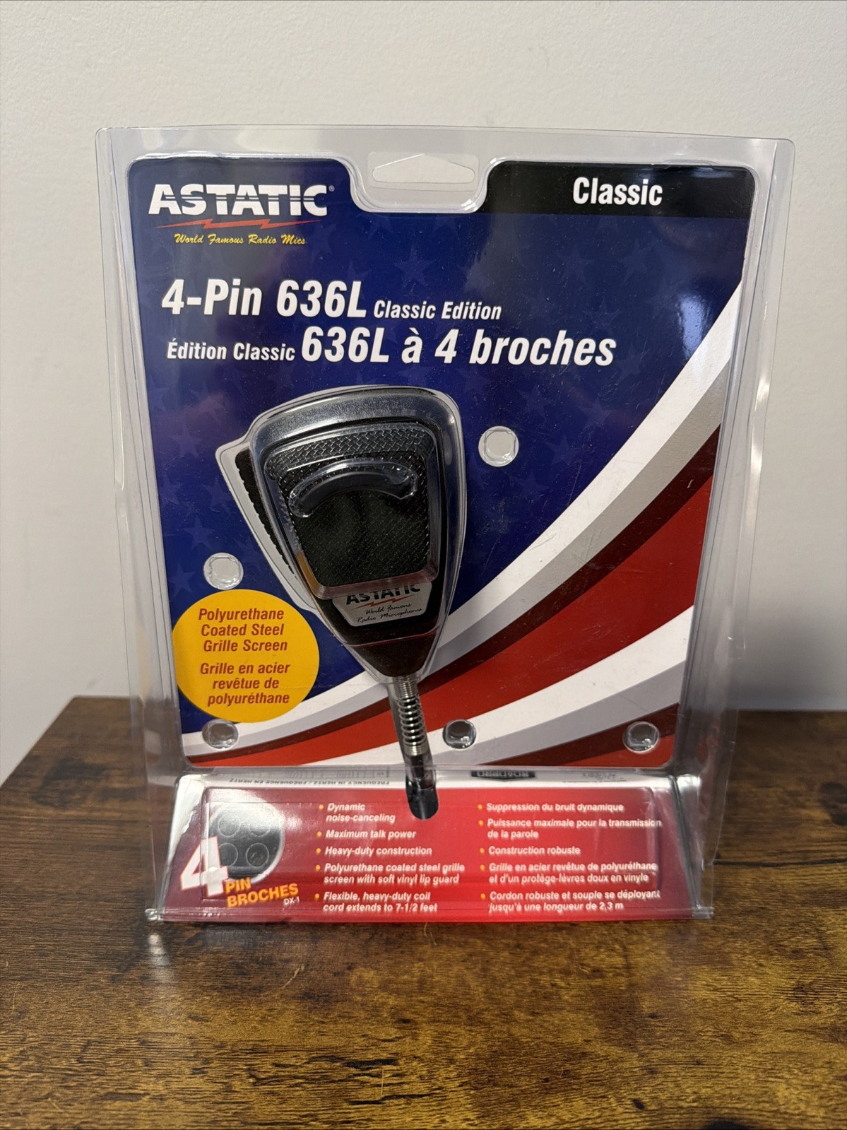 ASTATIC 636L CLASSIC CB Ham Radio Microphone 4-Pin Mic ~ NEW BLISTER PACKAGE