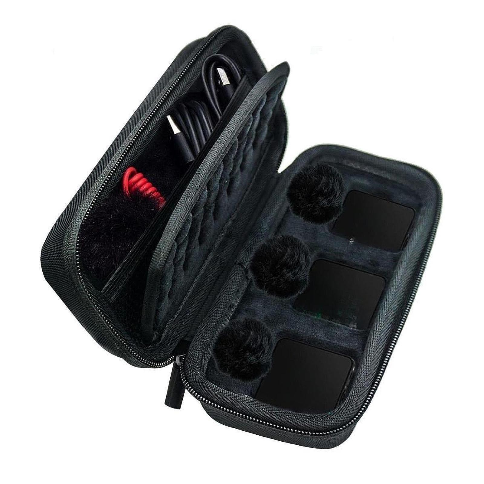 Cordless Mic Case Microphone Case for Cordless 3 Slots Trip Portable