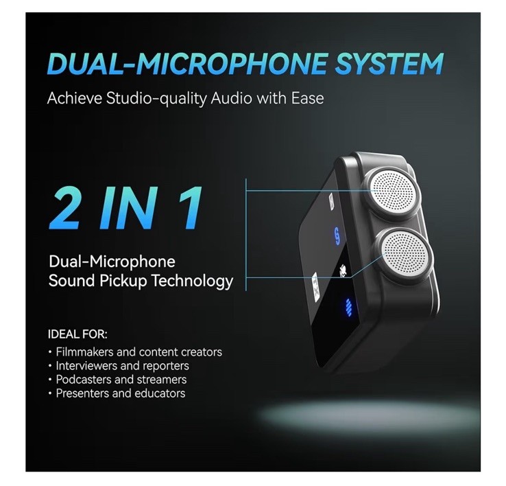 ANILIVO Wireless Lavalier Two Microphone One Reciever Model J9