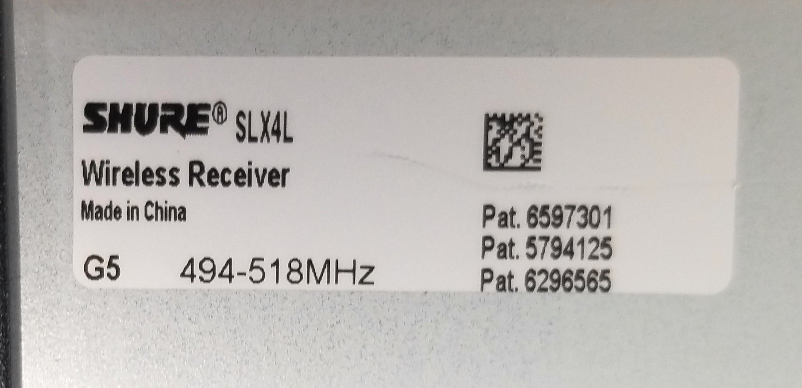 Lot of 2 Shure SLX4L-G5 Wireless Receivers Rackmount Pro Audio 494-518MHz