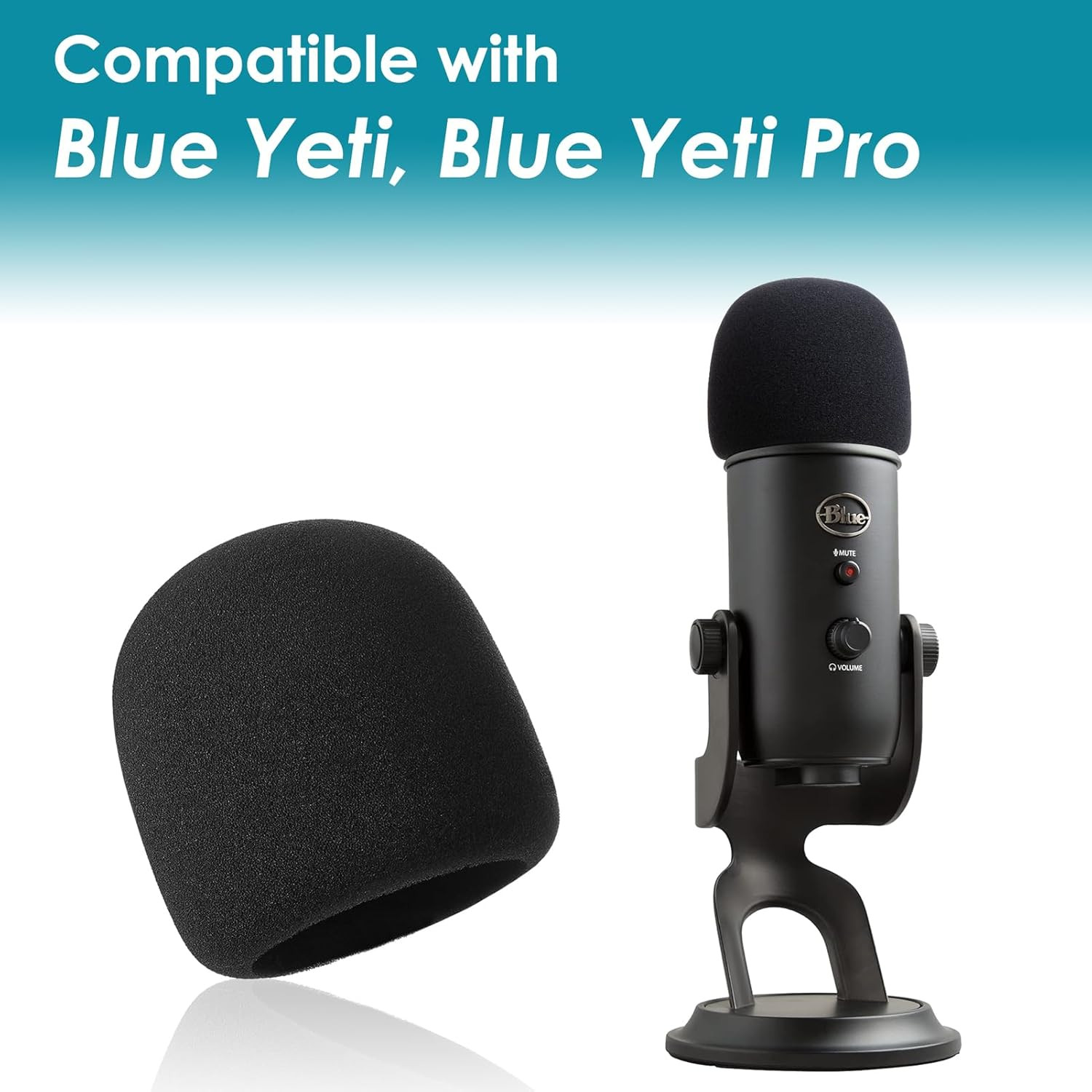 Foam Windscreen for Blue Yeti, Yeti Pro, MXL, Audio Technica and Other Large …