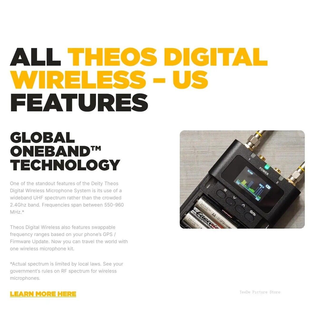 DEITY THEOS UHF Wireless Microphone System Dual Channel Recording Microphone