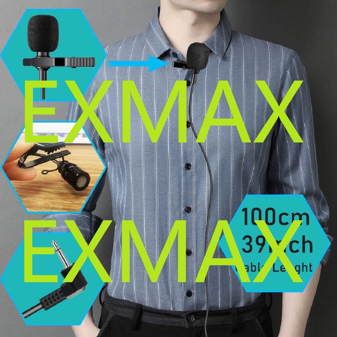 EXMAX® lavalier Lapel 1/8”(3.5mm) Jack Microphone for Voice Amplifier,Speakers