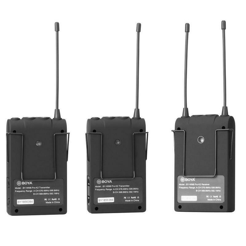 BOYA BY-WM8 Pro K2 UHF Dual-Channel Audio Wireless Lavalier Microphone System