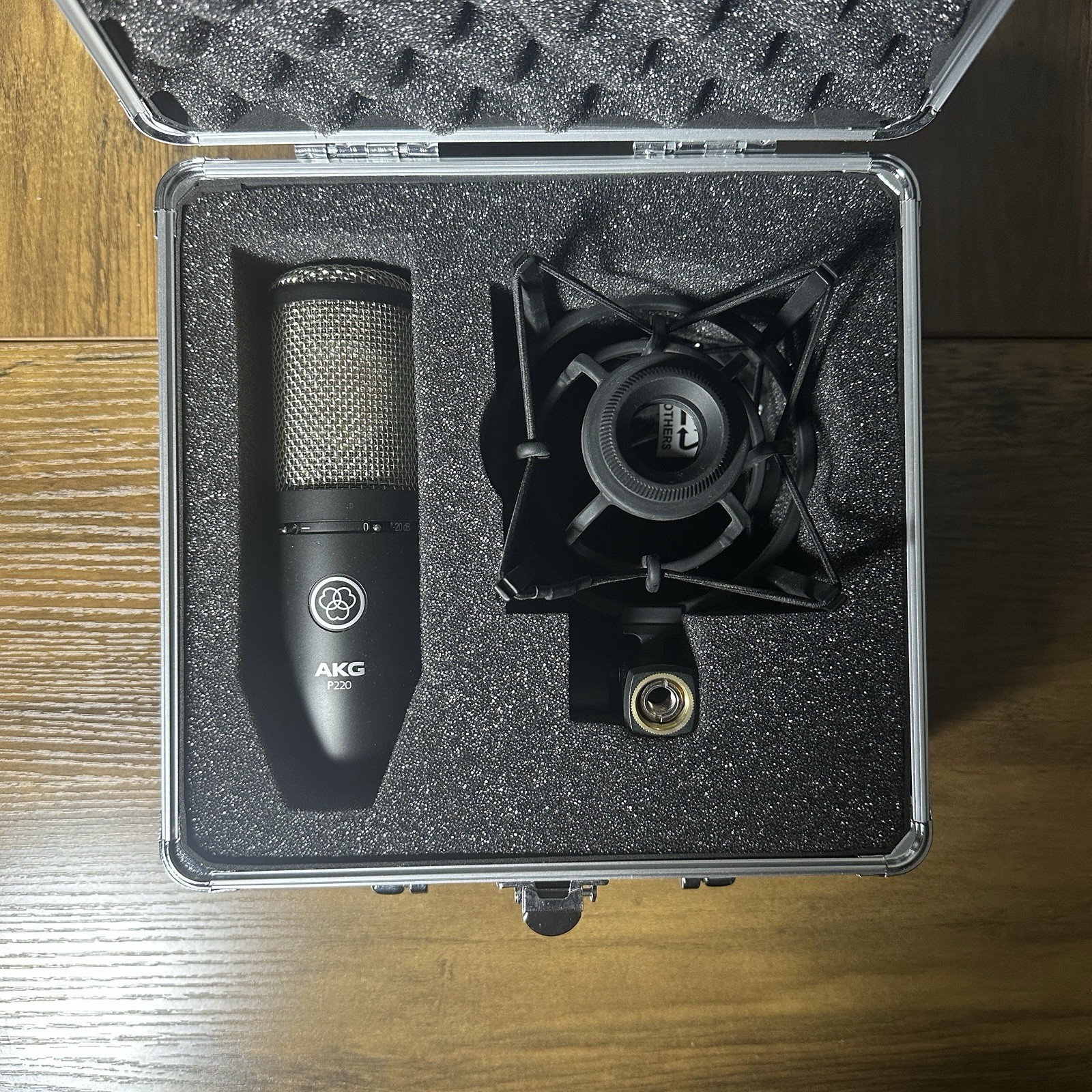 AKG P220 Large Diaphragm Condenser Microphone + Shock Mount Studio Recording Mic