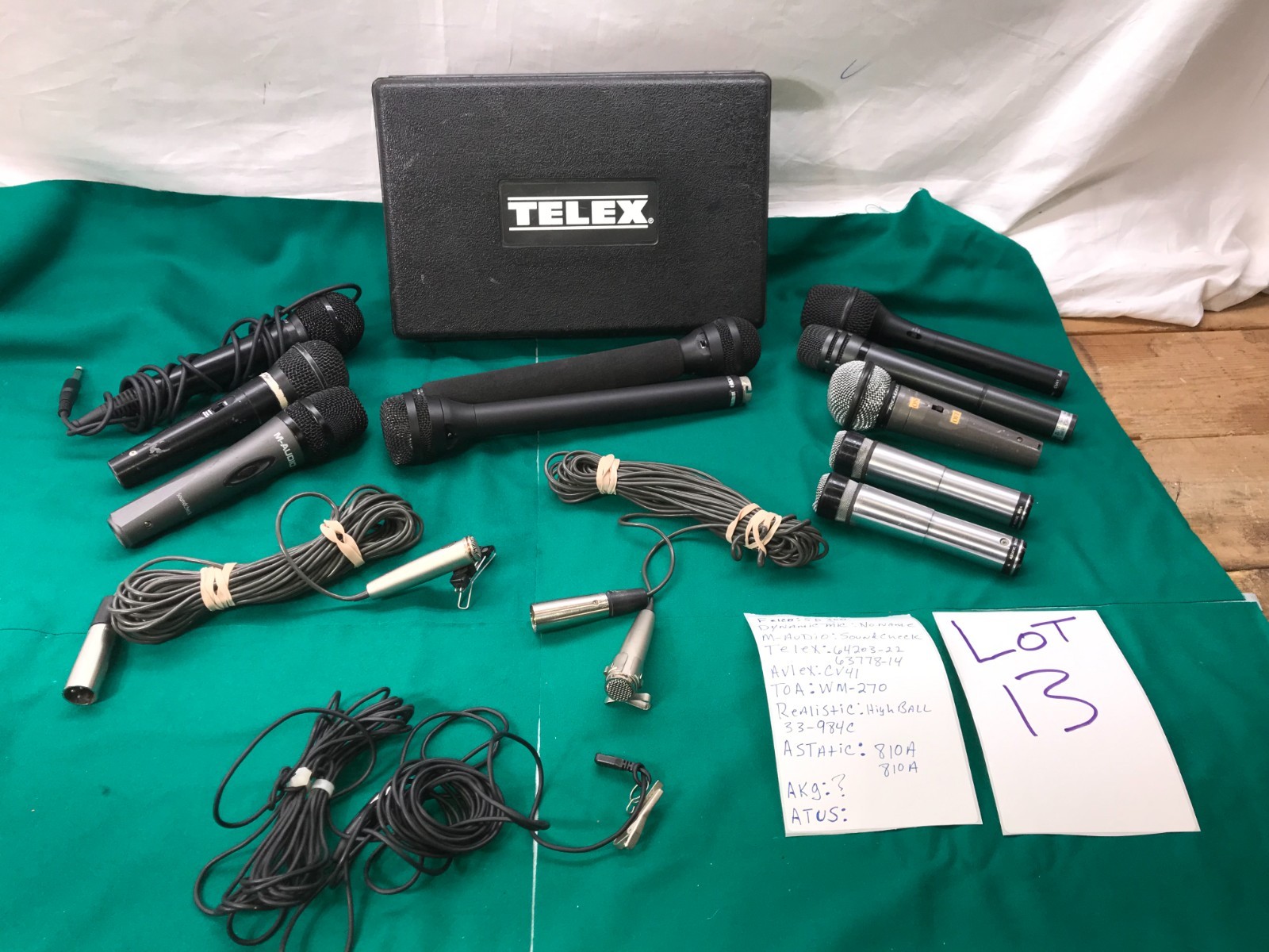 Vintage Microphones Astatic AKG Atus Avlex Telex Toa Realistic Felco Lot of 13