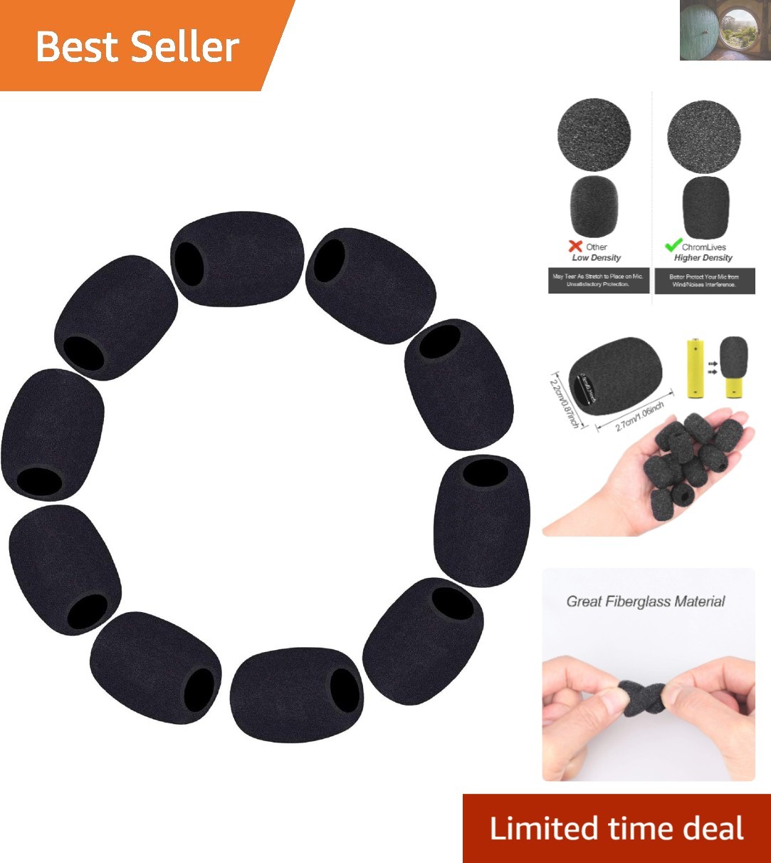 10 Pack Lapel Microphone Windscreens – Noise Reduction Foams & Hygiene