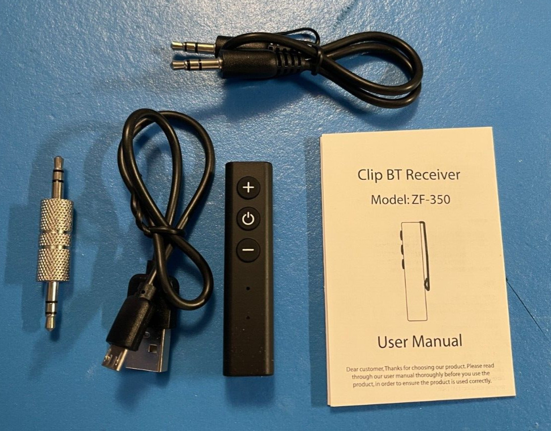 Wireless Audio Receiver with 3.5mm Jack Back Clip and Mic BT 5.0