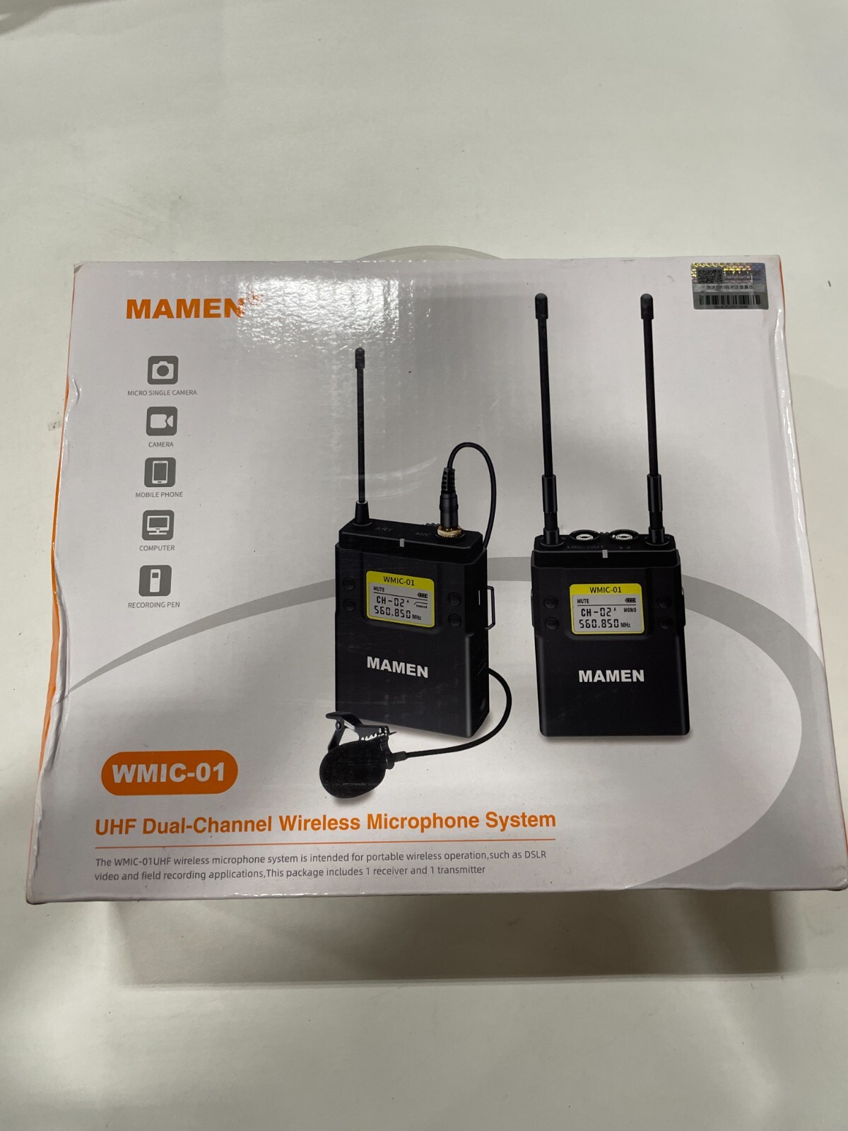 MAMEN 50-Channel UHF Wireless Lavalier Microphone System with 1 Receiver