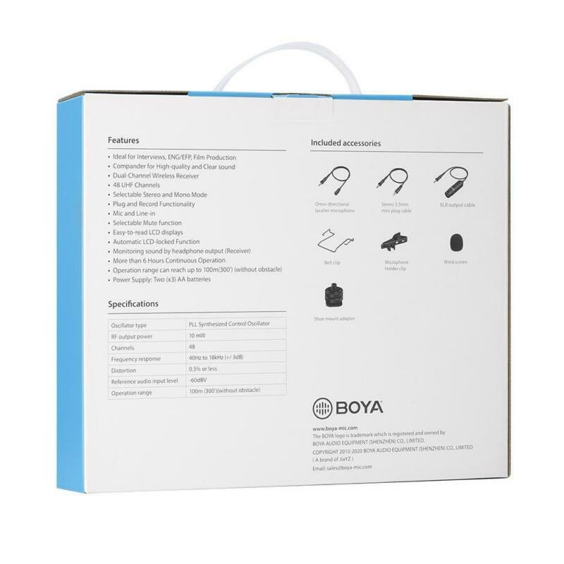 BOYA BY-WM8 Pro K2 UHF Dual-Channel Audio Wireless Lavalier Microphone System
