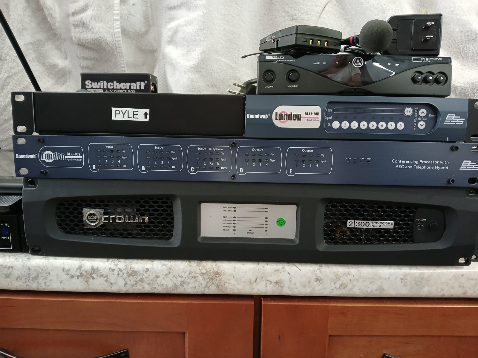 Crown Amp DCi2x300MX – AKG-SR470 – Kramer – RTI – Sound Web