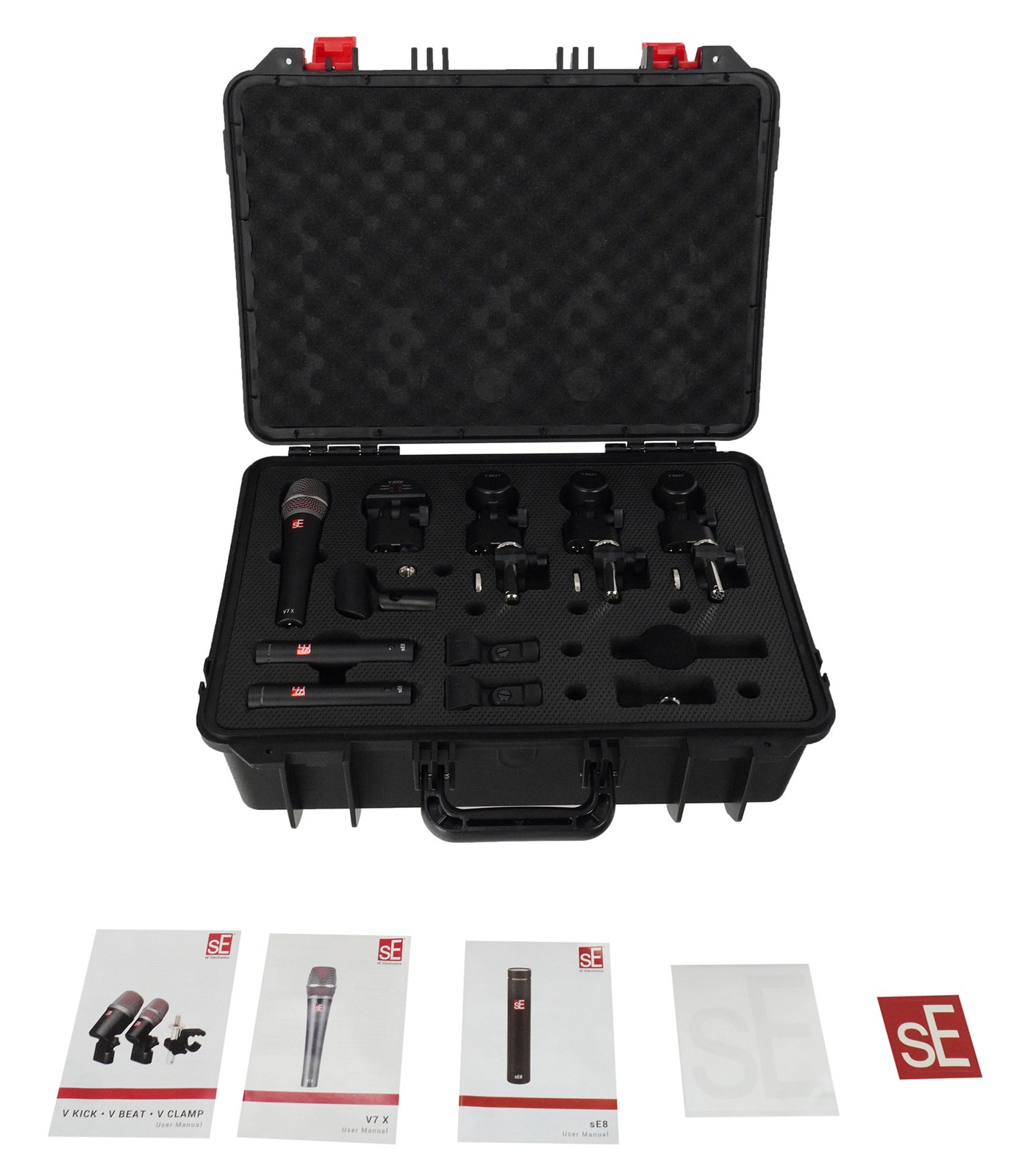 Se Electronics V Pack Arena Drum Microphone Kit: V KICK/Beat/V7 X/sE8+Clamp+Case