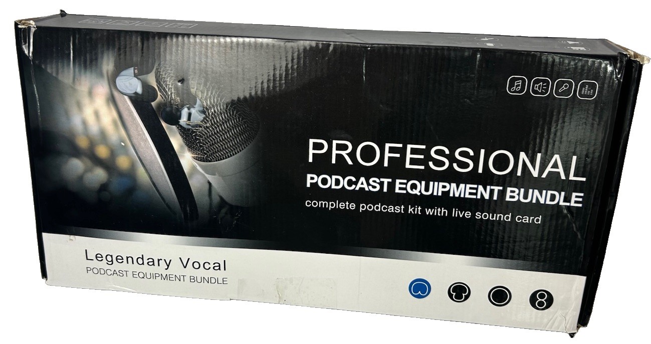 Legendary Vocal Professional Podcast Equipment Bundle Mic, Pop Filter, Interface