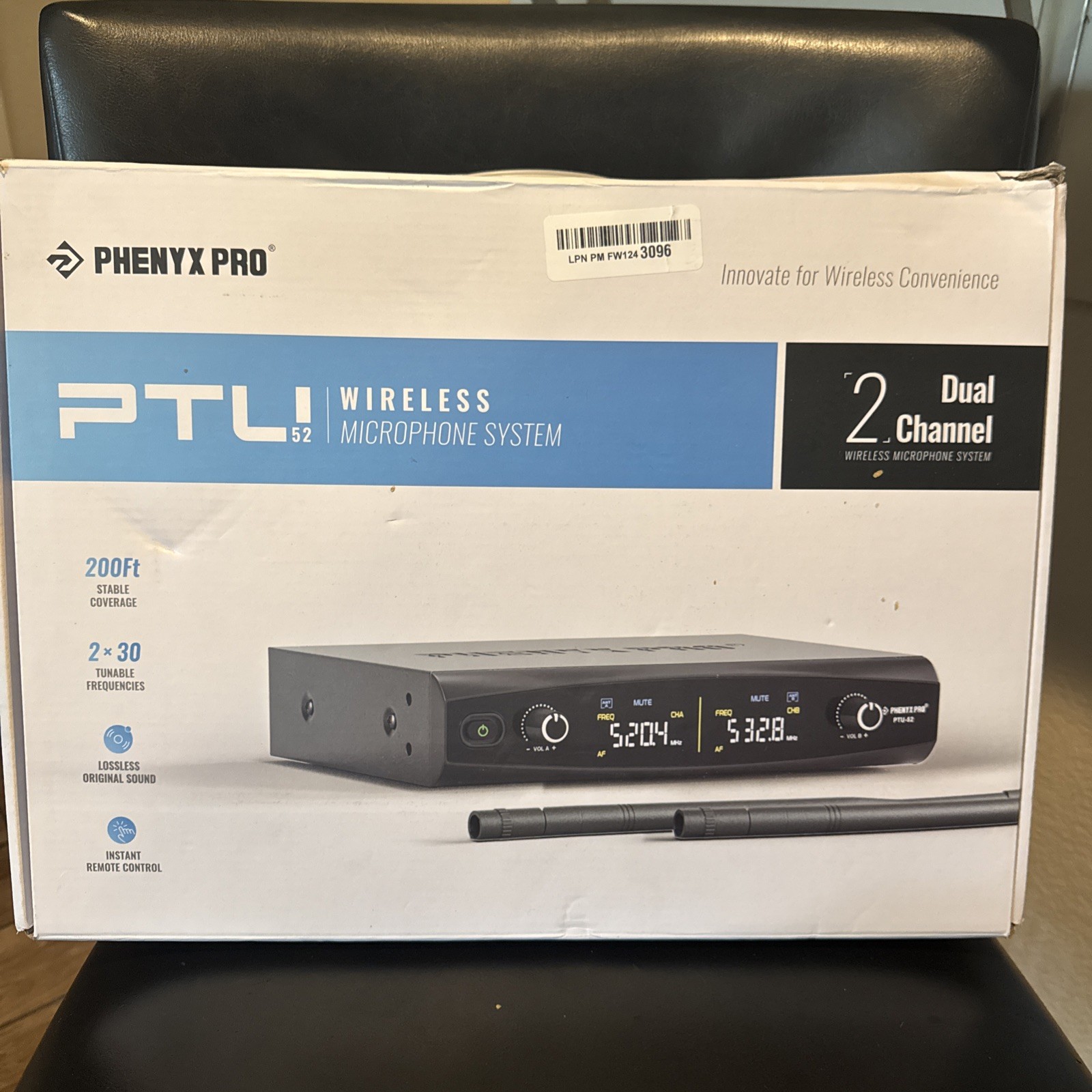 Phenyx Pro Wireless Microphone System Dual Wireless Mics PTU 52