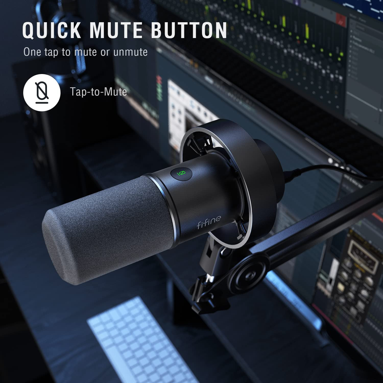 Dynamic Microphone, XLR/USB Podcast Recording PC Microphone for Vocal Voice-Over